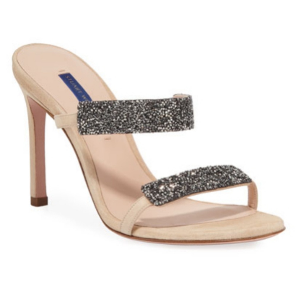 Stuart Weitzman Crystal-Embellished Sandals